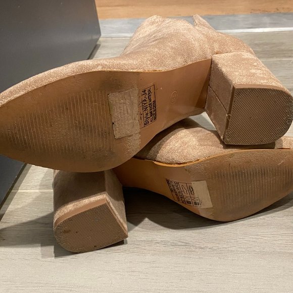 Yoki - Taupe Suede Booties - Picture 6 of 12